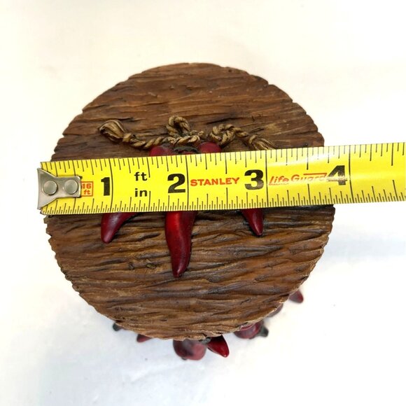 Red Hot Chili Jalapeno Pepper Southwestern Kitchen Jewelry Trinket Box Lid VTG - Picture 8 of 9